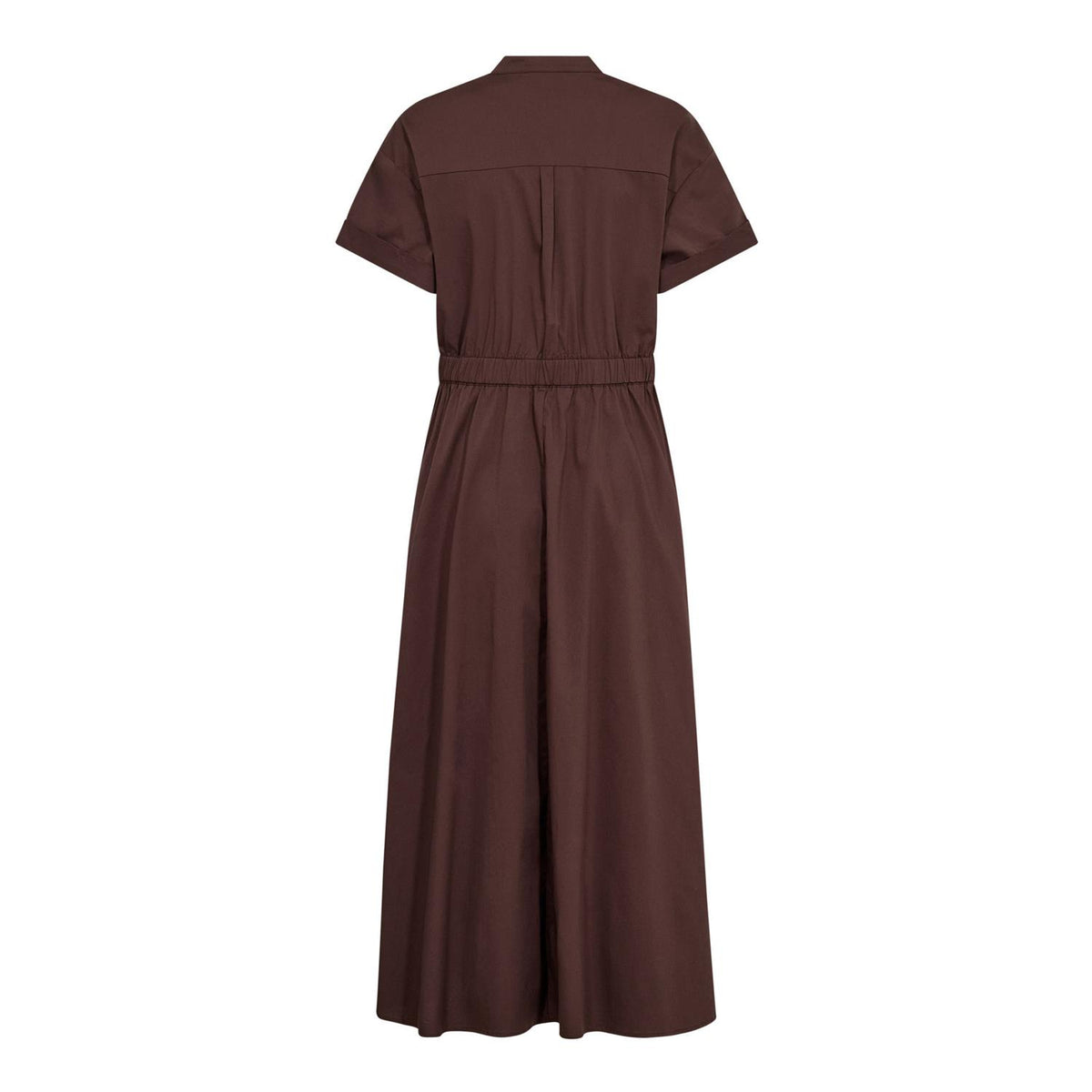 ELARACC WRAP SS DRESS DARK BROWN