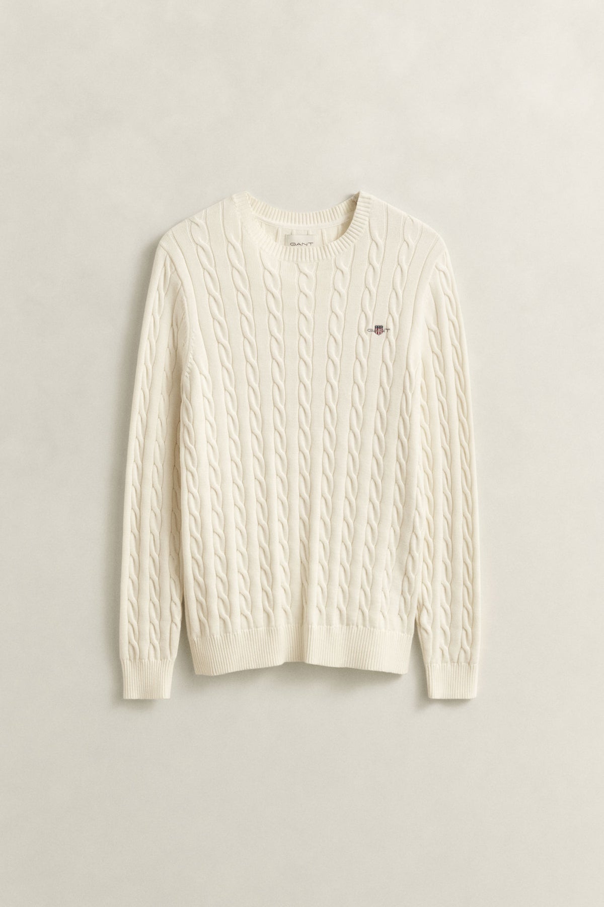 COTTON CABLE C-NECK 8050601 CREAM