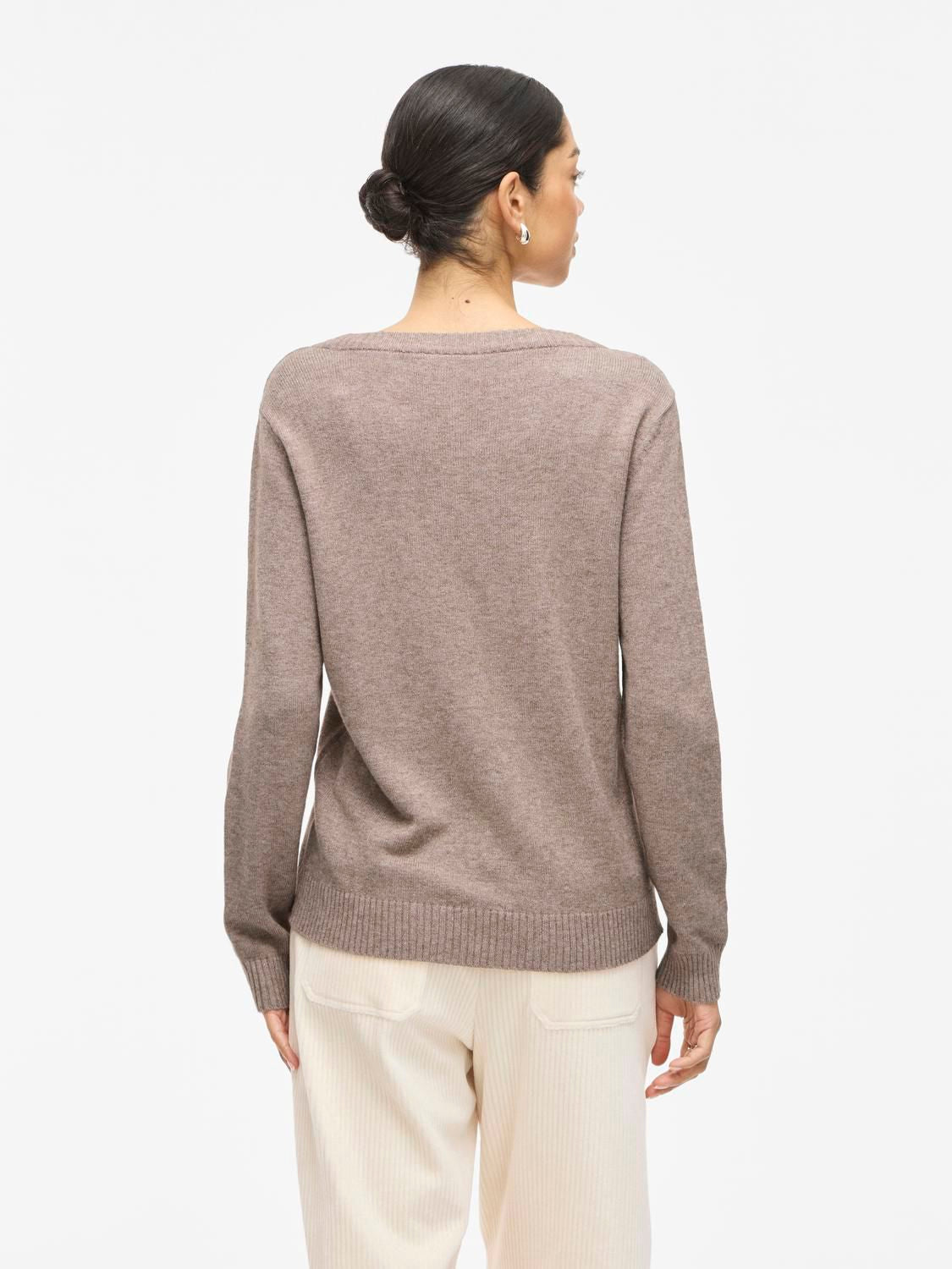 VIRIL O-NECK L/S KNIT TOP NOOS FALCON/MELANGE
