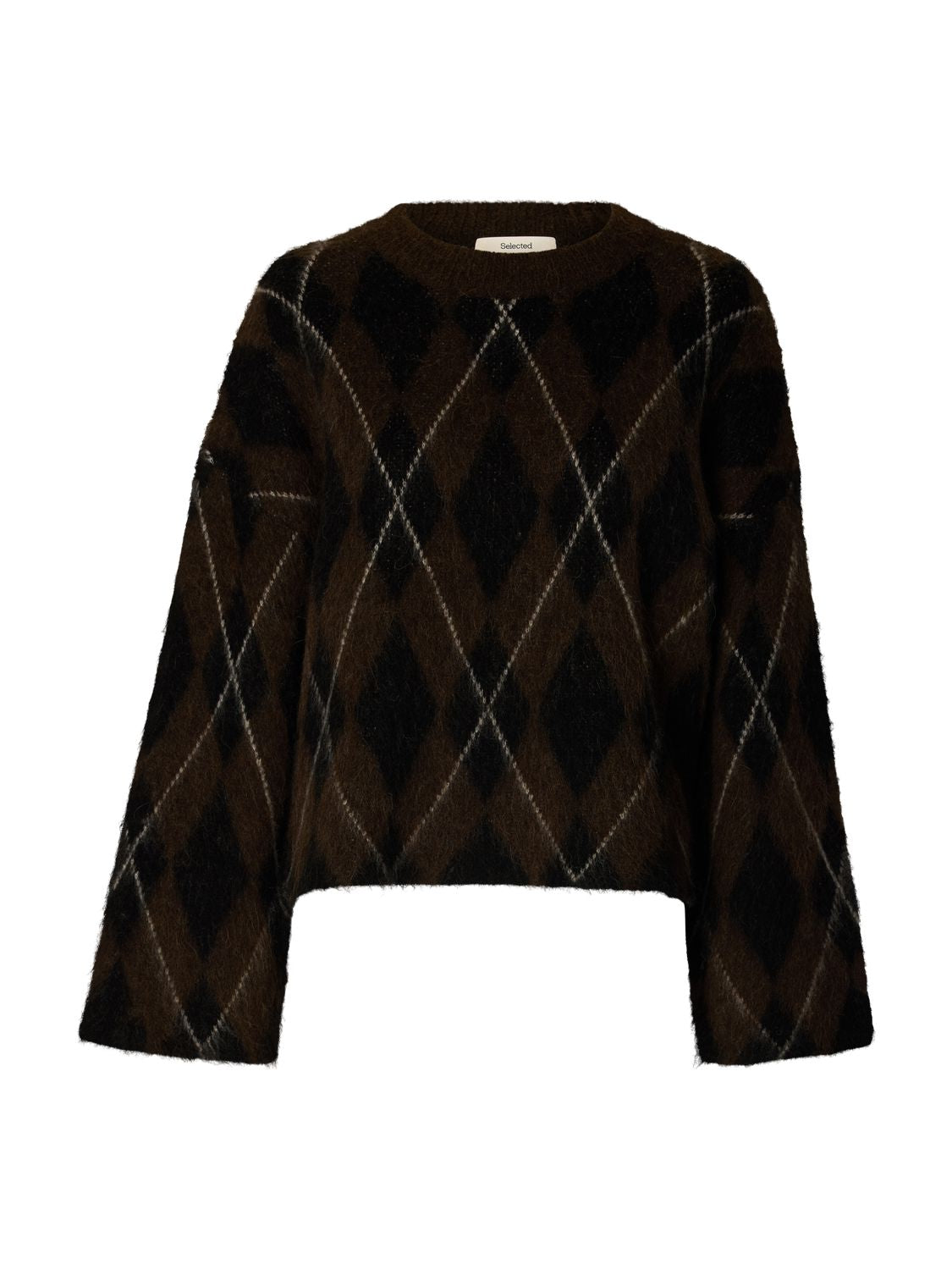 Slwlulu Brushed Argyle Knit O-Neck Noos
