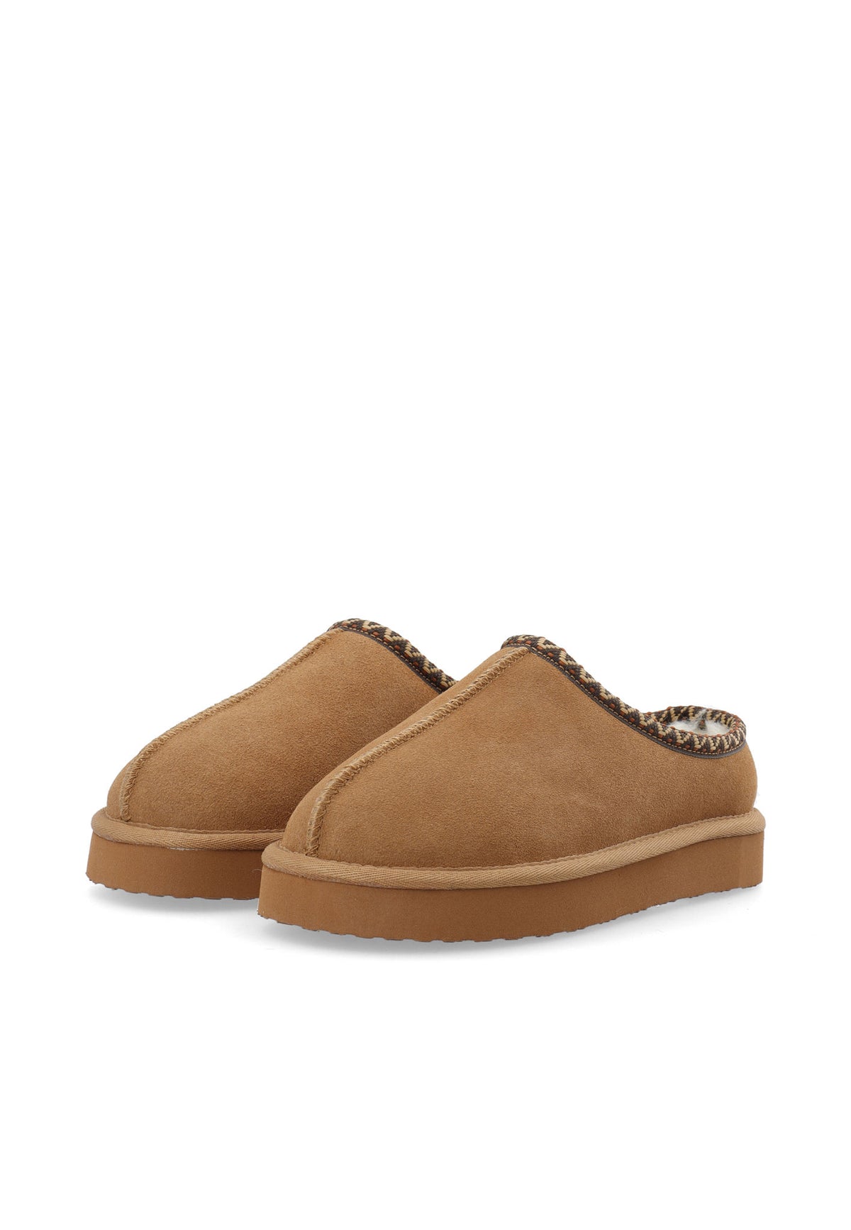 Biasnow Flatform Binded Slip In Shoe Suede