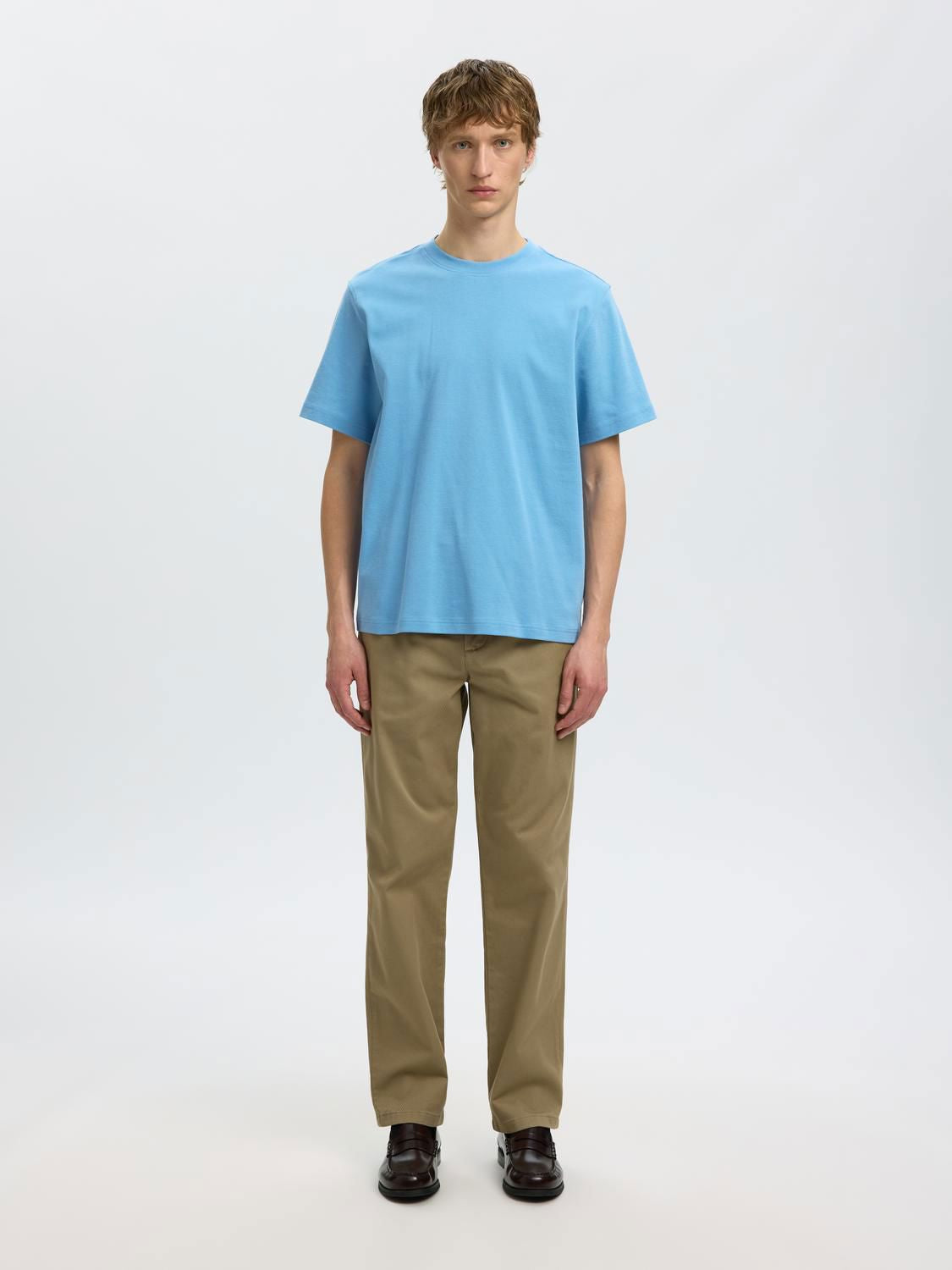 Slmtaj Mid Wgt Peach Ss O-Neck Tee Noos