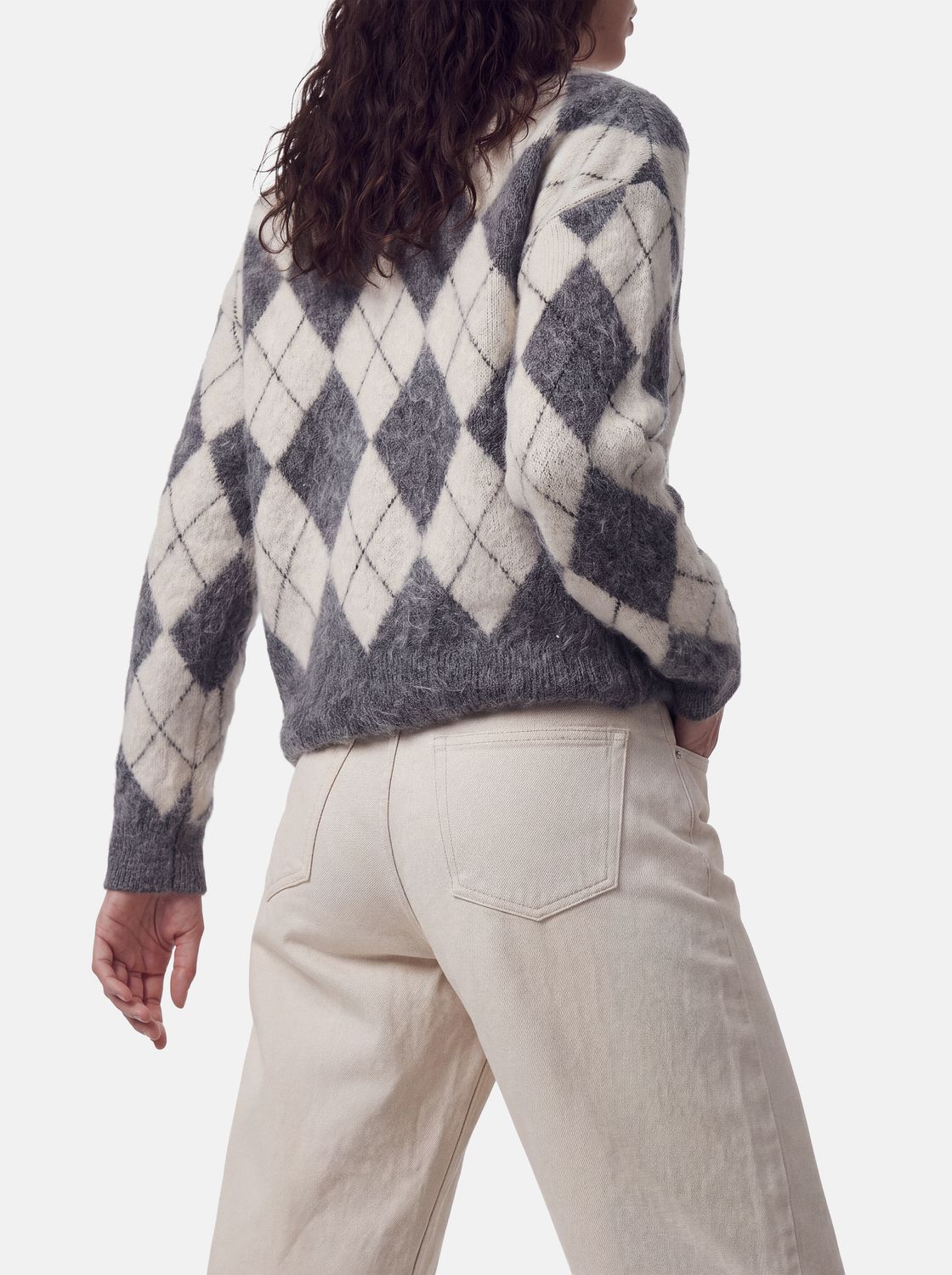 Pcalva Ls Loose O-Neck Check Knit