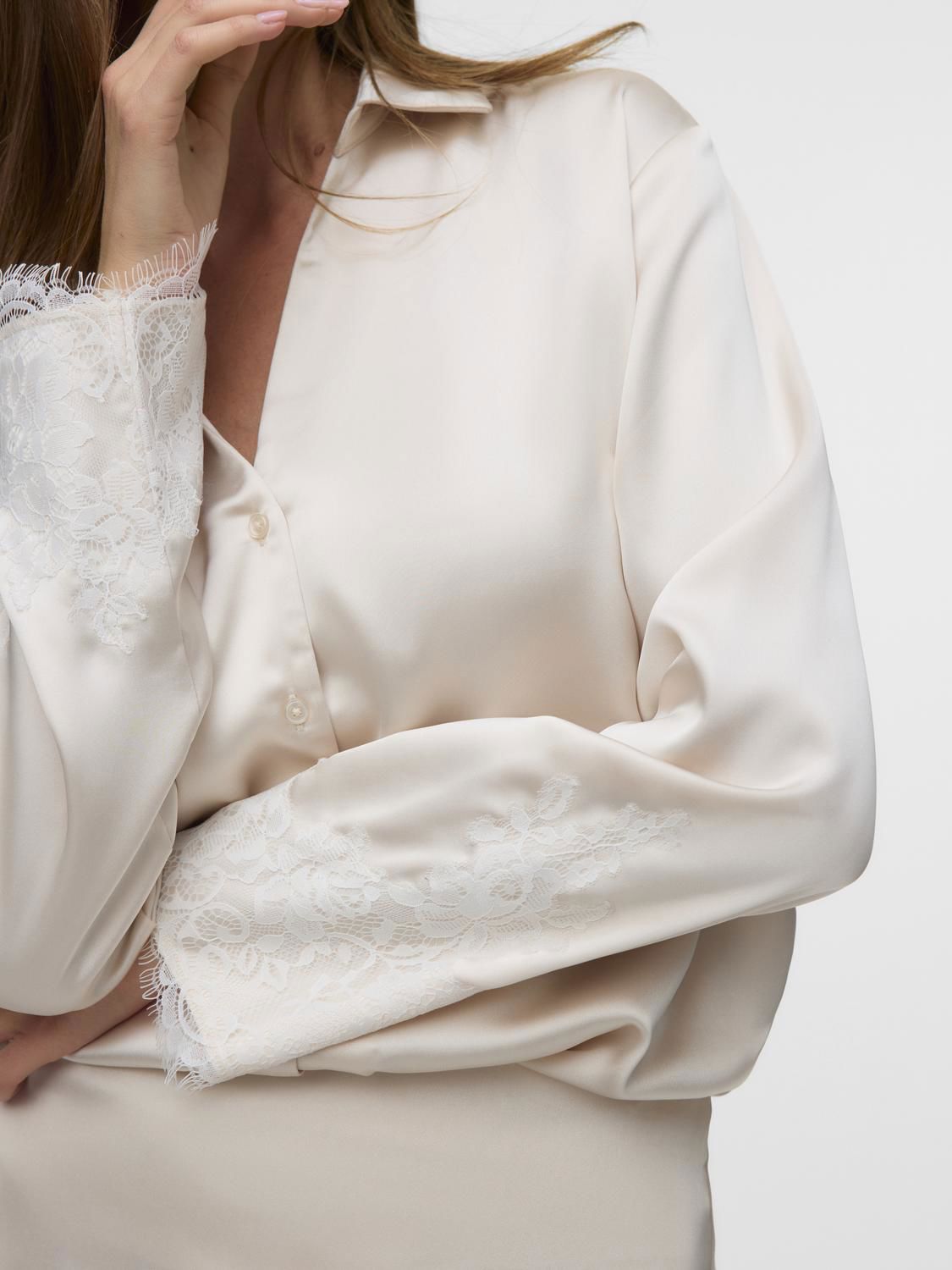 Vmrose Ls Lace Shirt Wvn