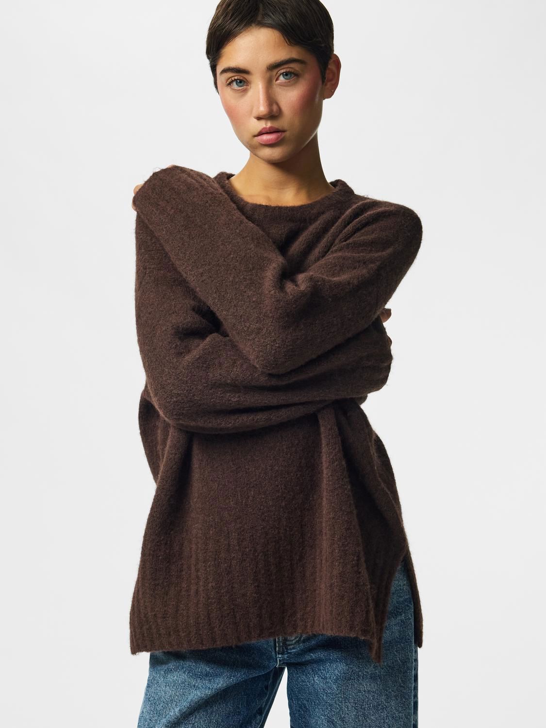 Pctina Ls O-Neck Knit Noos