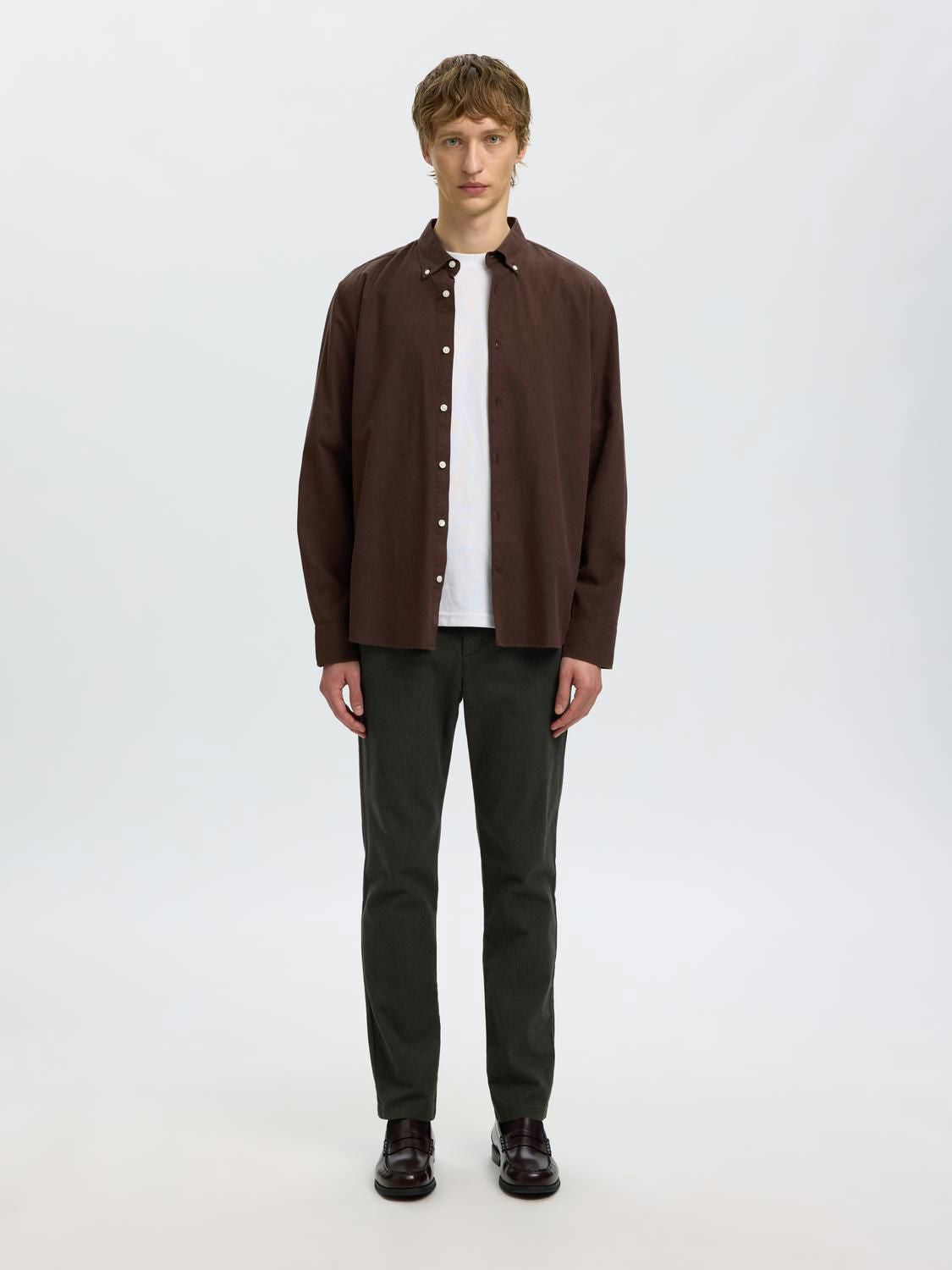 Slmcole-Jay Reg Melange Ls Shirt Noos