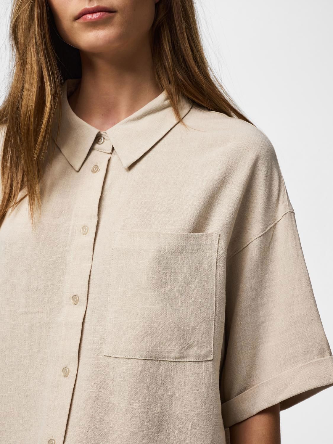 Pcvinsty Short 2/4 Shirt Wvn