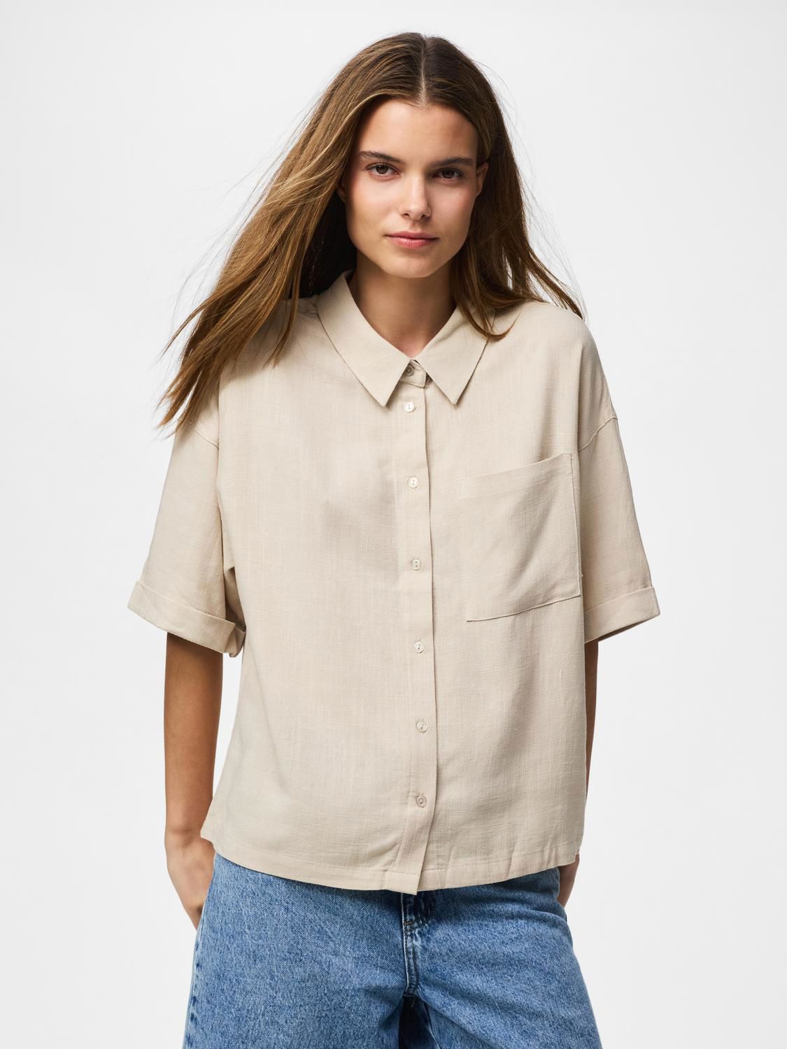 Pcvinsty Short 2/4 Shirt Wvn