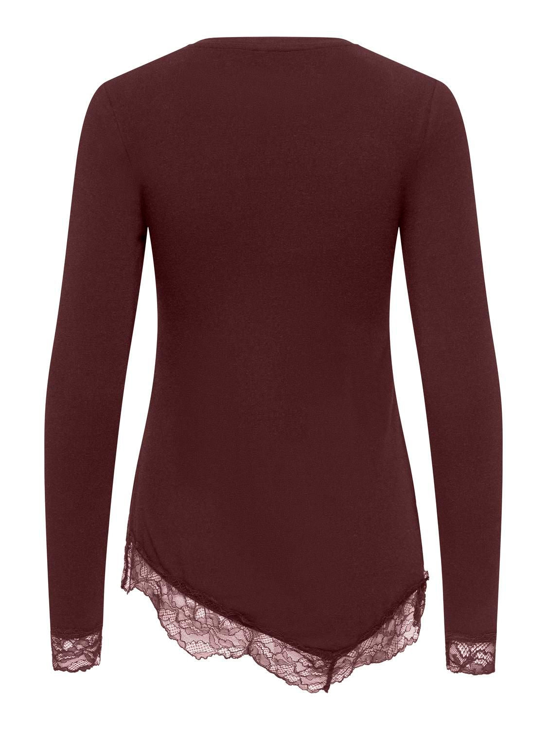 Onlglamour L/s Lace Detail Top Jrs