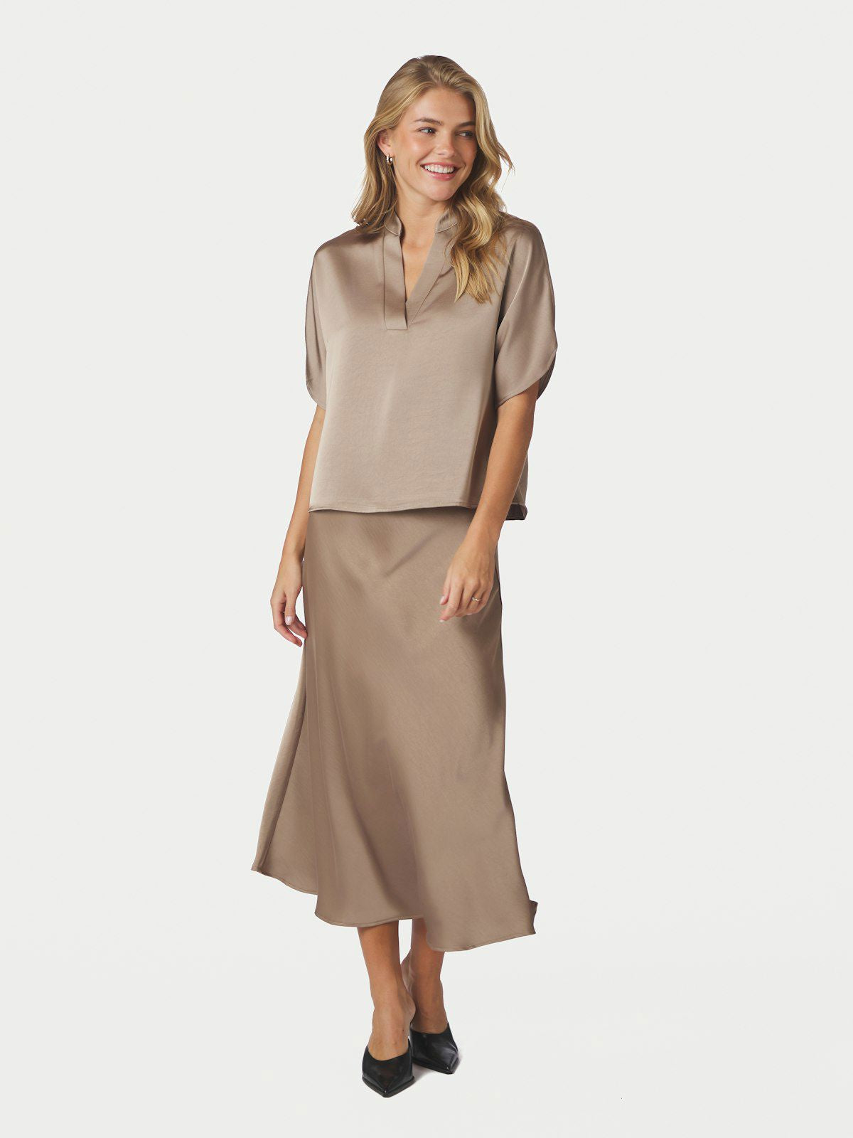 Anelle Heavy Sateen Blouse