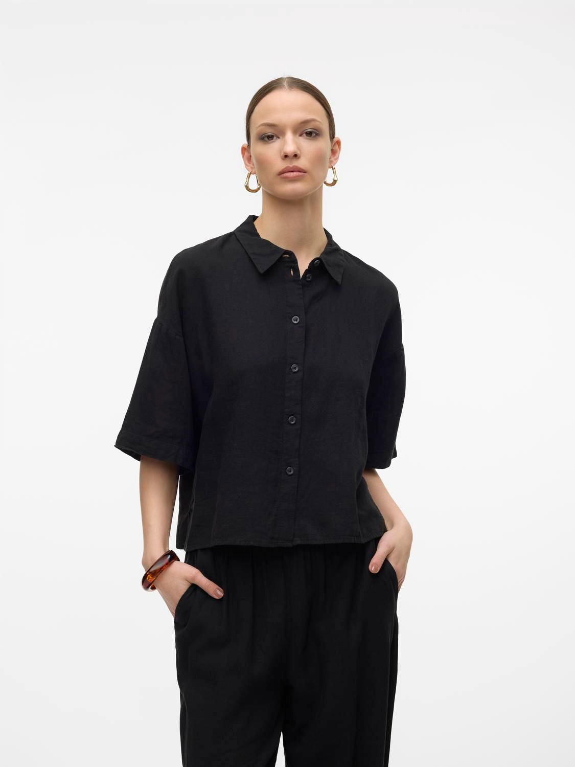 Vmlinn 2/4 Short Shirt Wvn Noos