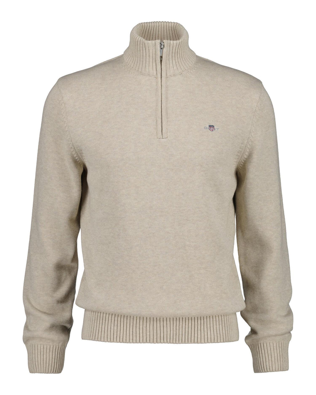 Cotton Knit Half-Zip Sweater
