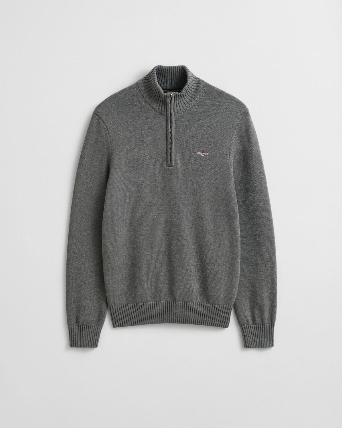 CASUAL COTTON HALF ZIP 8030170 DARK GREY MEL