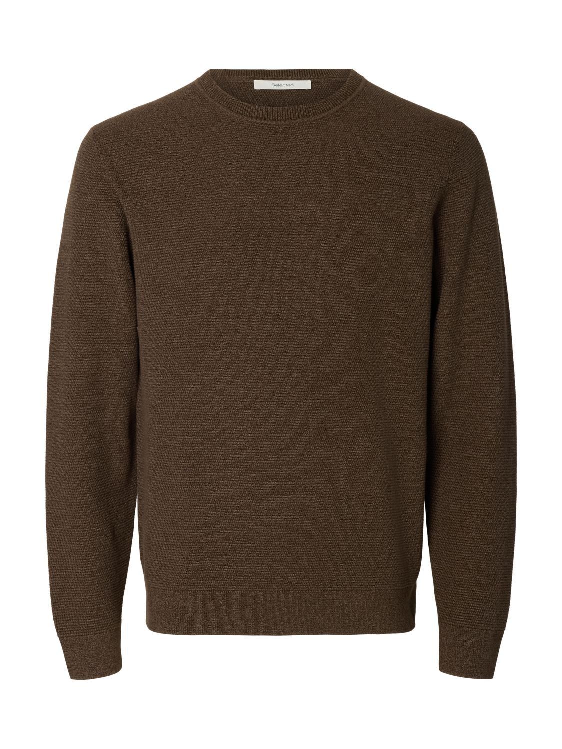 Slmross Ls Knit Structure Crew Neck Noos