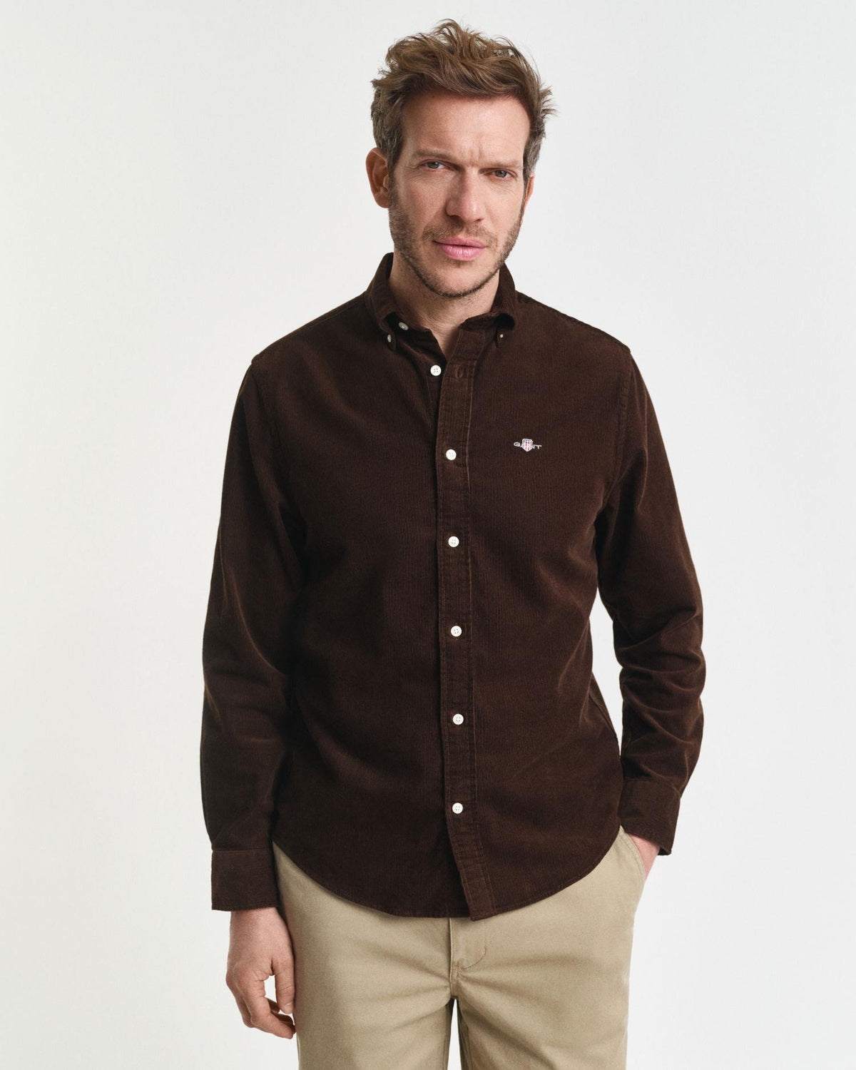 REG CORDUROY SHIRT 3250 RICH BROWN