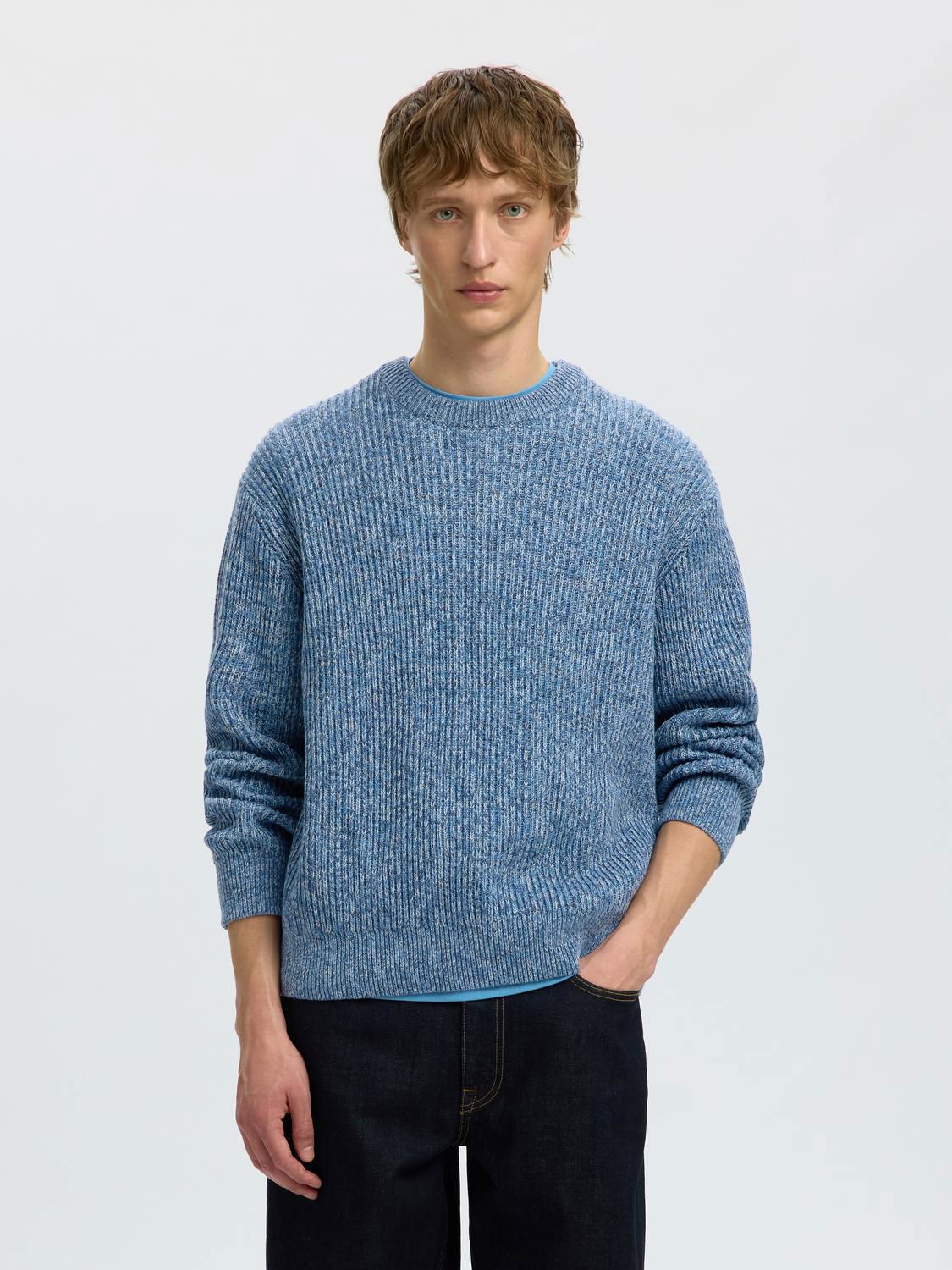 Slmtilum Ls Knit Rlx Crew Neck Noos