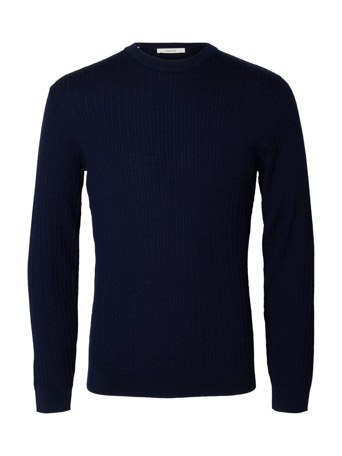 Slmtray Ls Knit Merino Cable Crew Noos