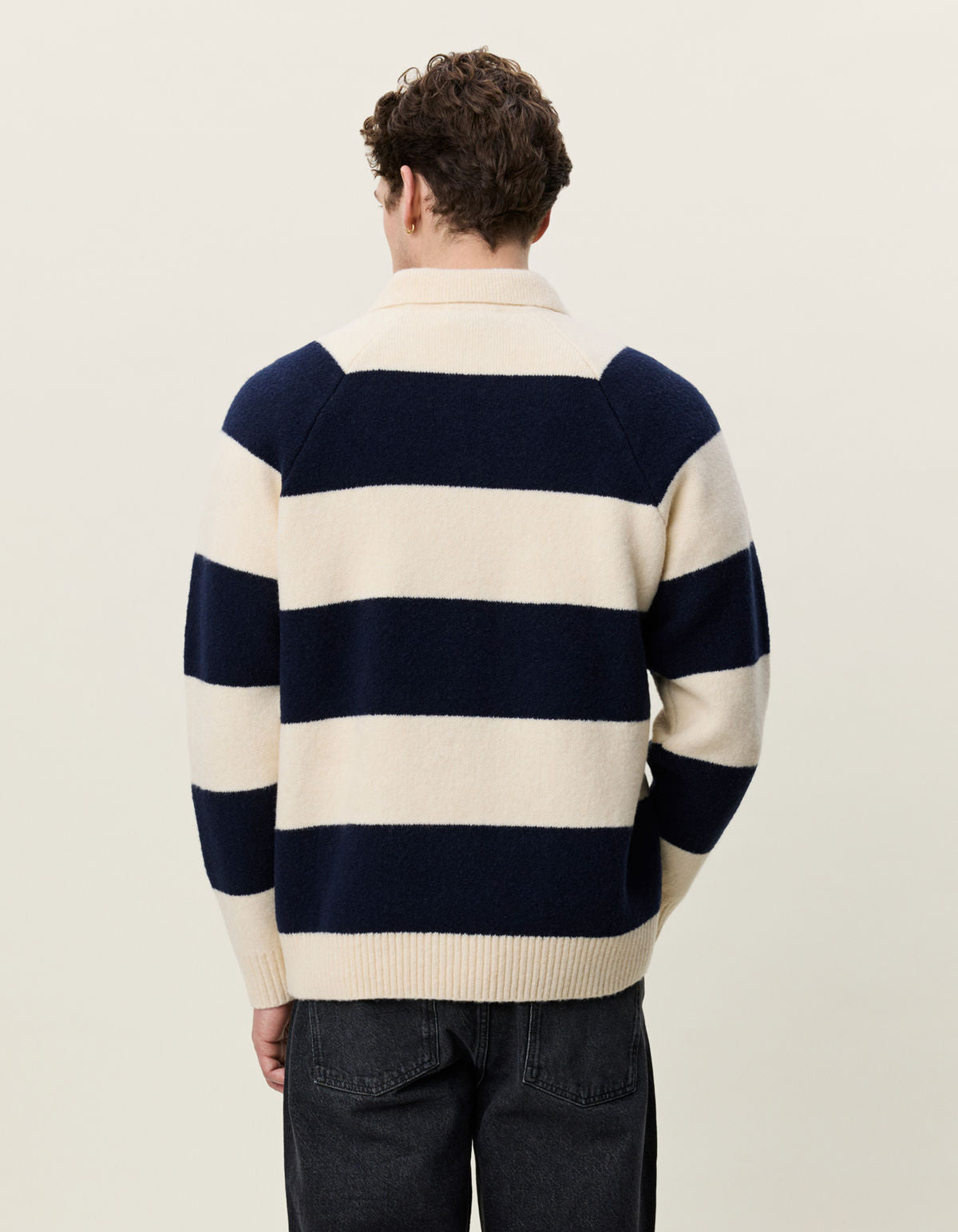 Striped Melange Knitted Polo