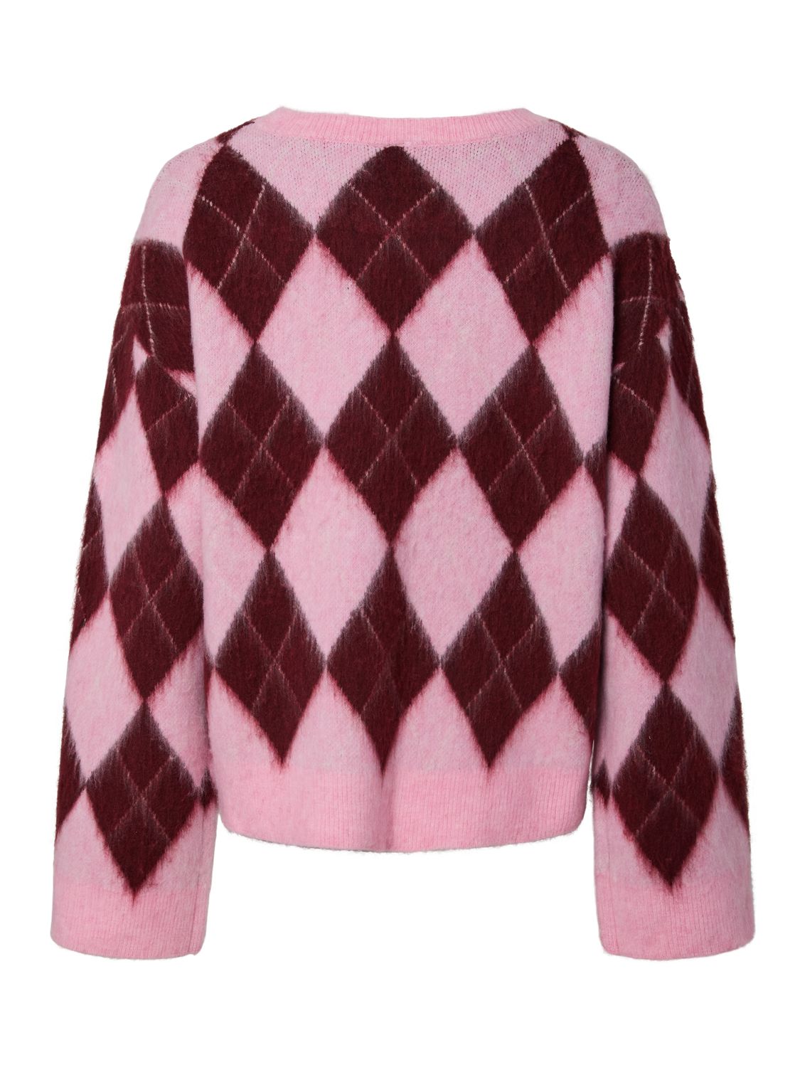Pcalva Ls Loose O-Neck Check Knit