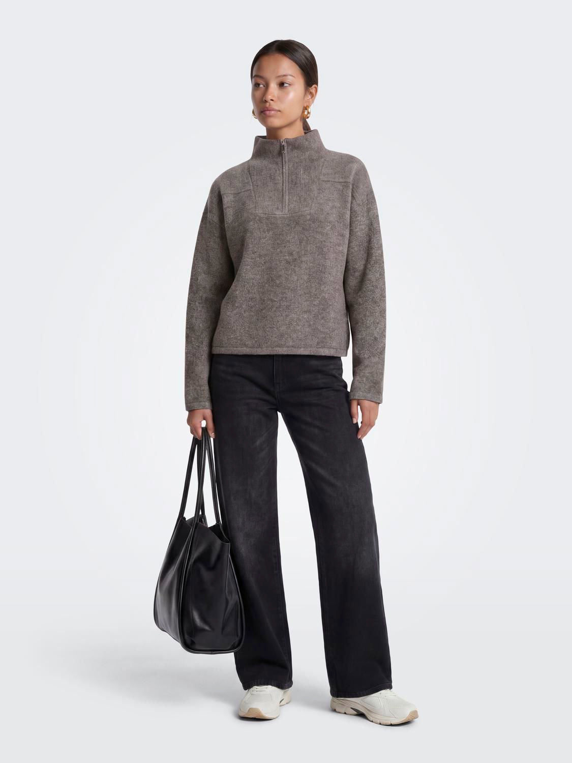 Onlclara Ls Half Zip Knt