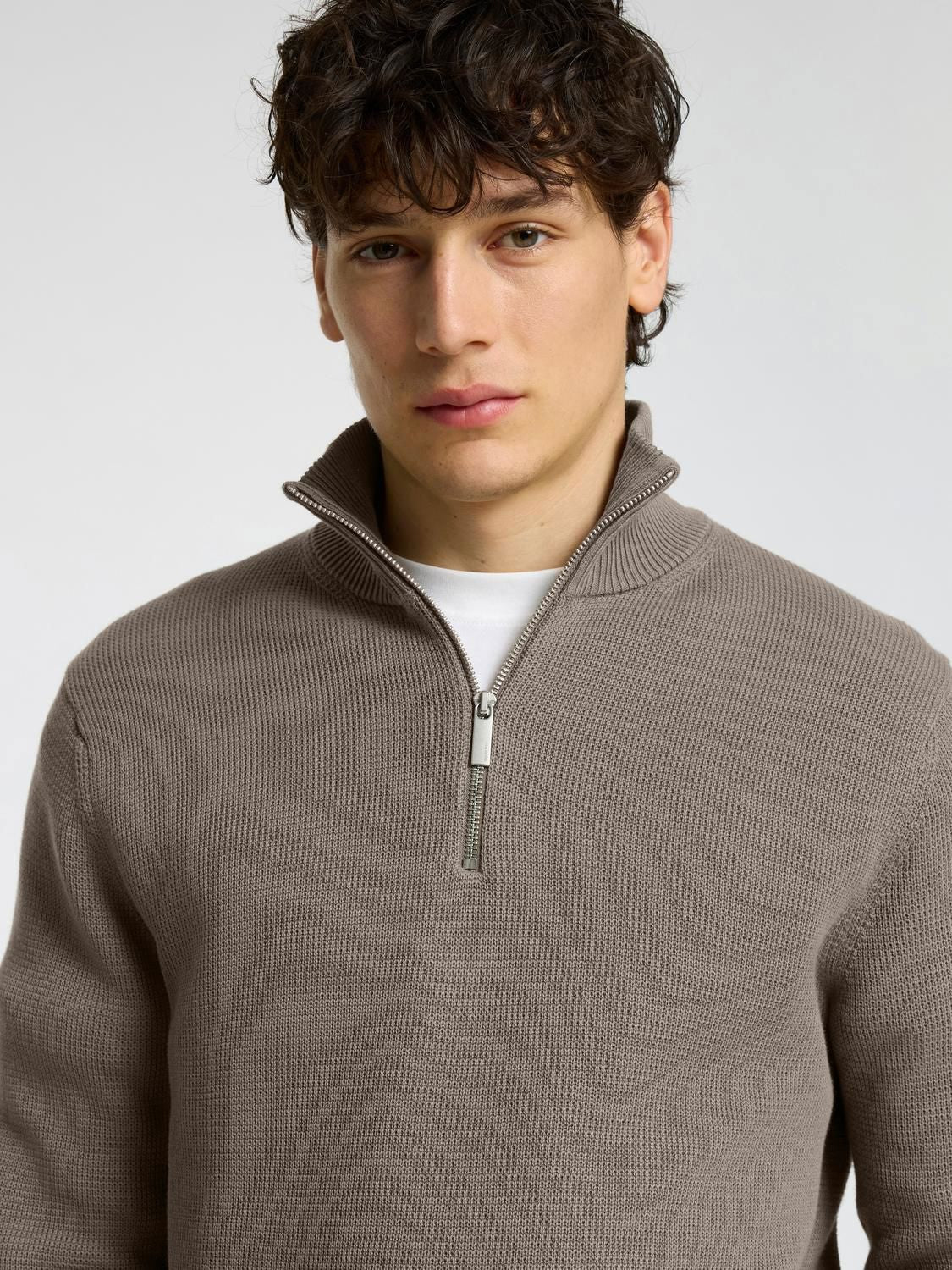 Slmdane Ls Knit Structure Half Zip Noos