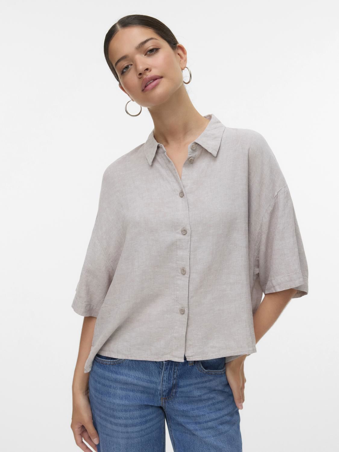 Vmlinn 2/4 Short Shirt Wvn Noos