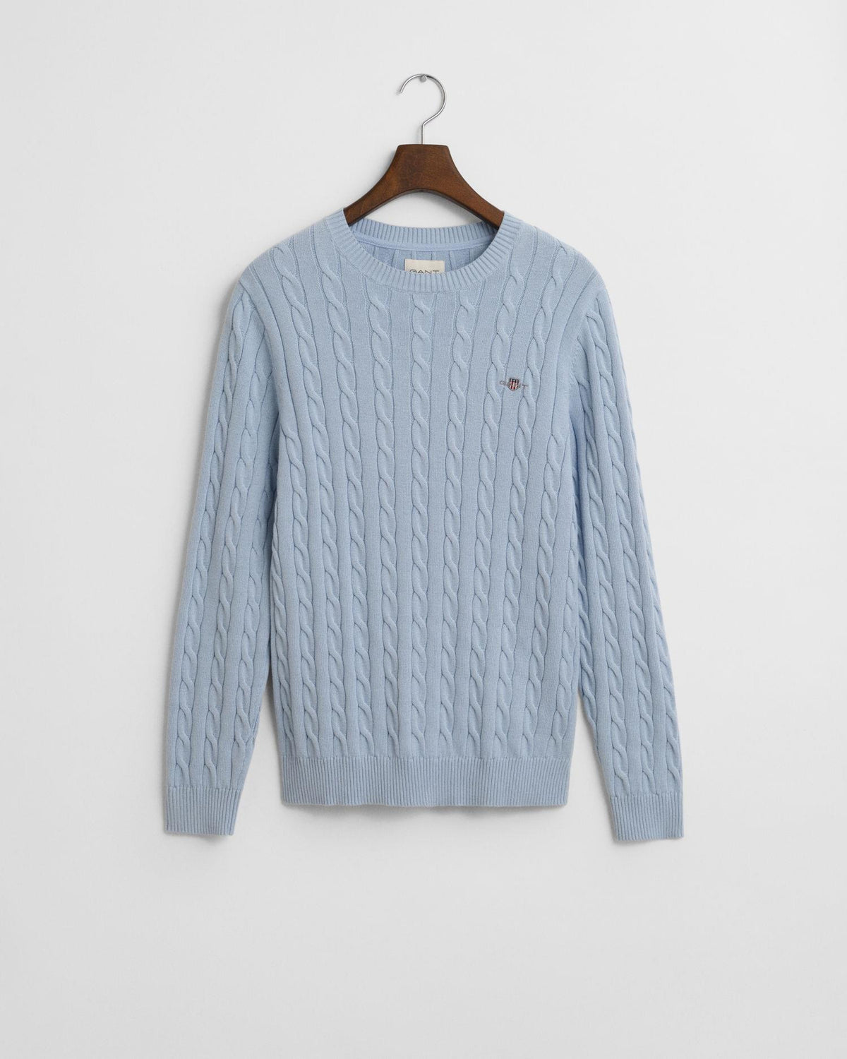 COTTON CABLE C-NECK 8050601 BLUE