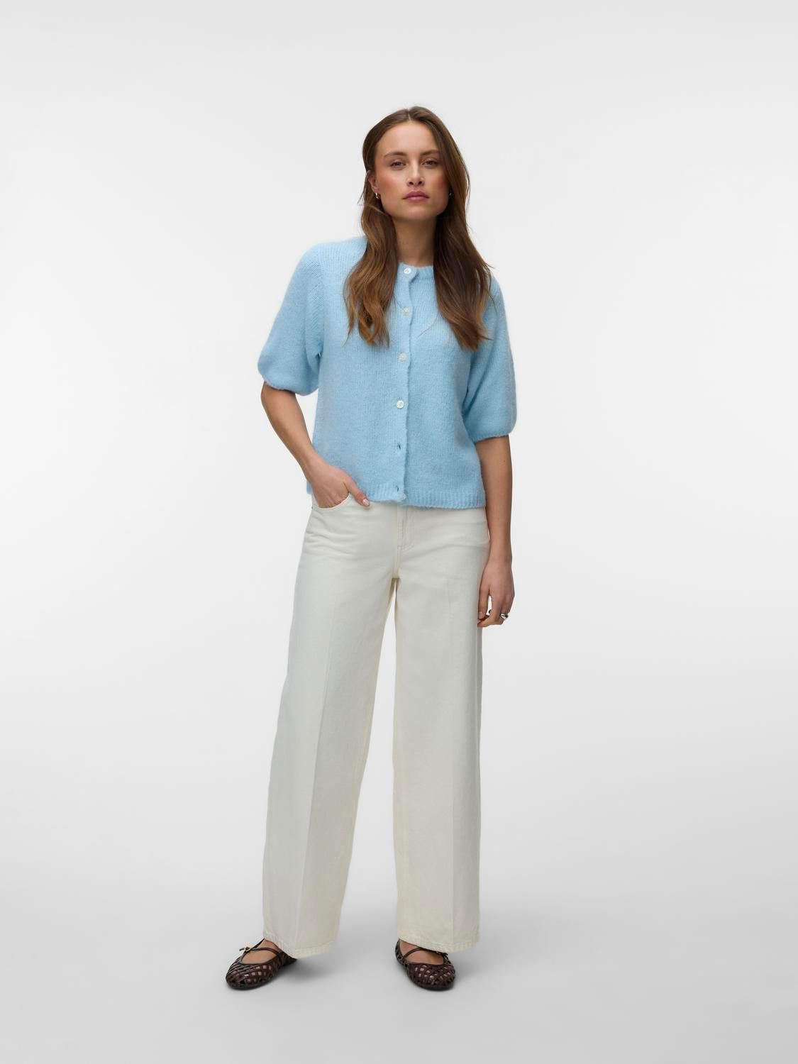 Vmkara 2/4 O-Neck Button Cardigan Exp
