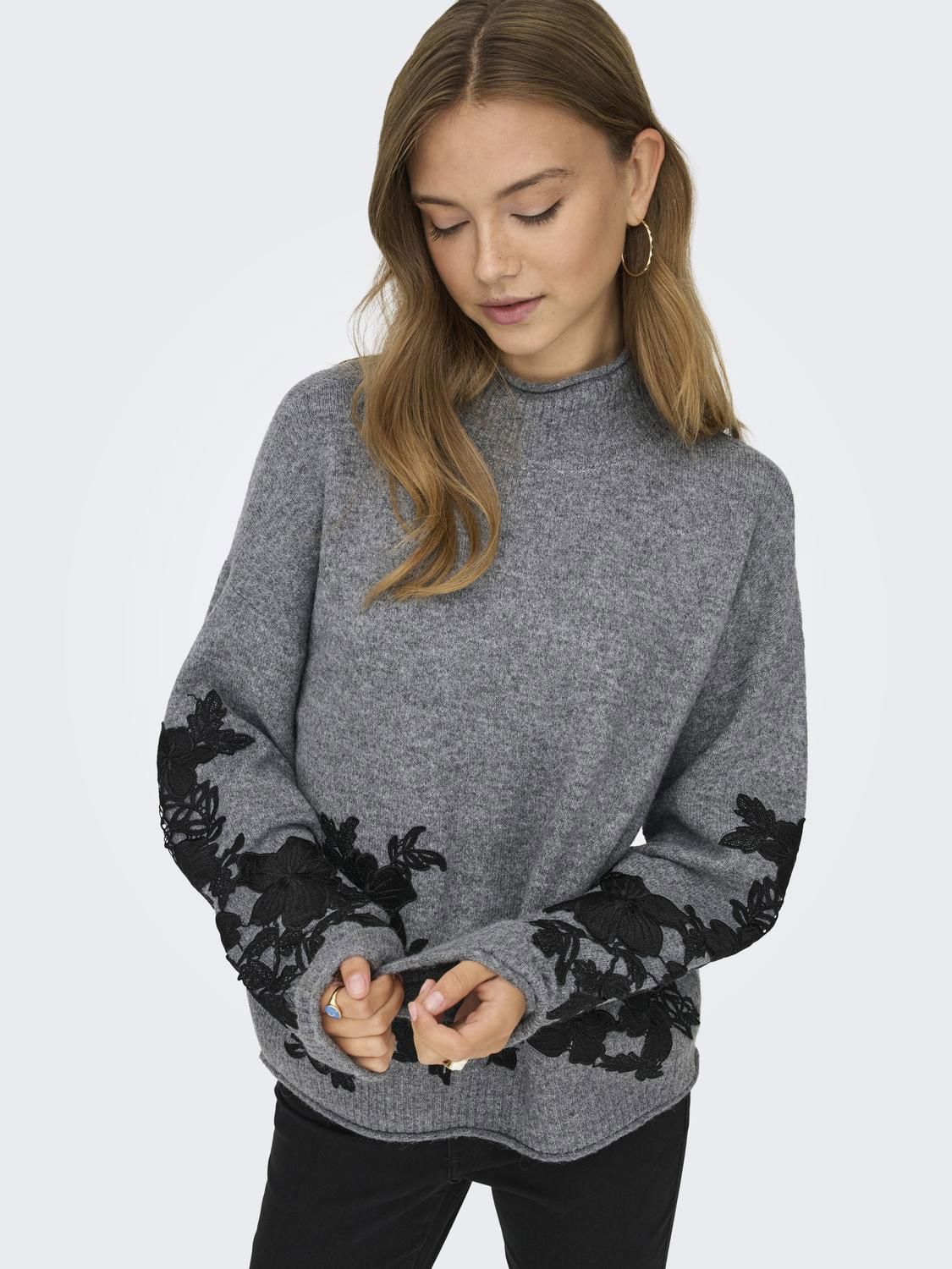 Onllisa Ls Highneck Detail Knt
