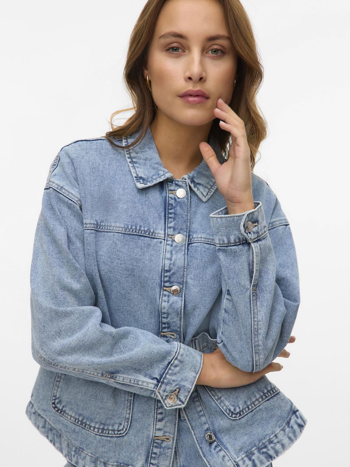 VMJAMIE LS SHACKET MIX GA NOOS LIGHT BLUE DENIM
